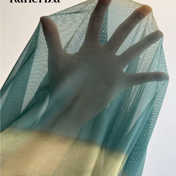 SHEIN Green Maxi Skirt Asymmetrical Ruched Resort Wear🌿 - Picture 2 of 4